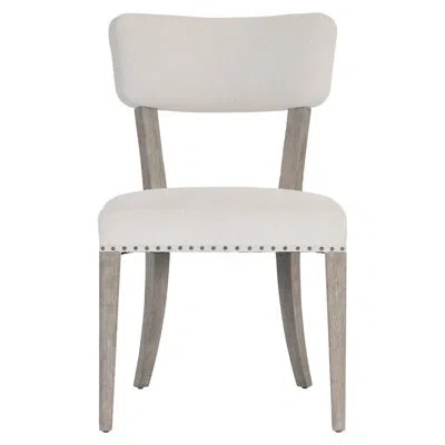 Bernhardt Albion Upholstered Side Chair In Beige In Pewter