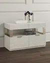 Bernhardt Alesio File Credenza In Bone, Nickel