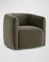 Bernhardt Aline Hunter Green Swivel Chair In Hunter Green