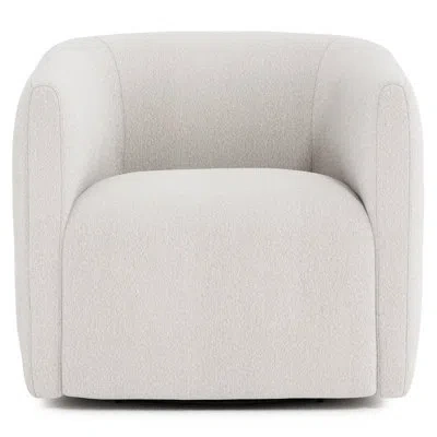 Bernhardt Aline Upholstered Swivel Barrel Chair In Cream Polyester 5571-002