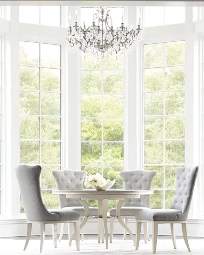 Bernhardt Allure Tufted Dining Side Chair In Manor White