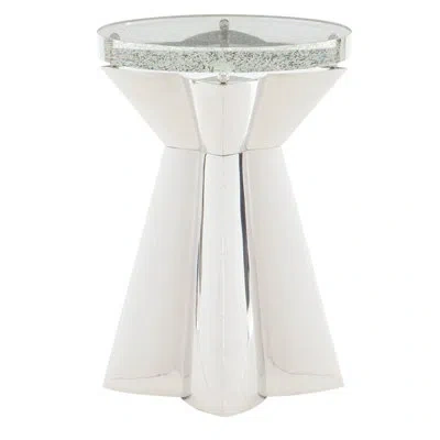 Bernhardt Anika Glass Top Pedestal End Table In Clear