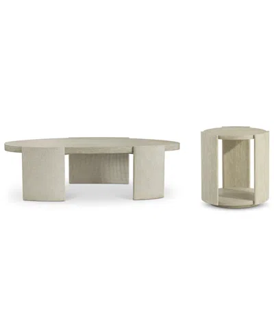 Bernhardt Arcadia 2-piece Faux Stone Cocktail & Side Table Set In Transparent