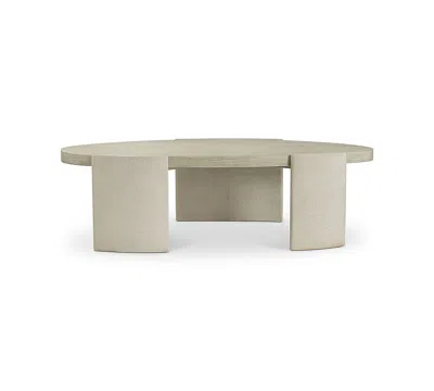 Bernhardt Arcadia 58" Oak Wire-brushed Clay Oval Cocktail Table In Brown
