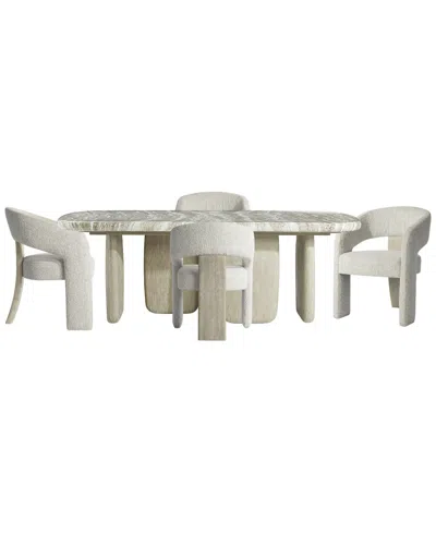 Bernhardt Arcadia 5-piece Faux Stone Dining Set In Clay