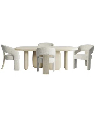 Bernhardt Arcadia 5-piece Wooden Dining Set In Clay