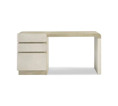 Bernhardt Arcadia 60" Oak & Raffia Wire-brushed Clay Desk In Brown