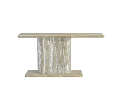 Bernhardt Arcadia 68" White Oak Wire-brushed Clay Console Table In Gray