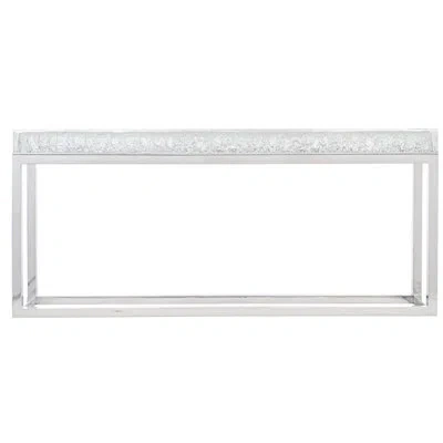 Bernhardt Arctic 68" Console Table In White;clear