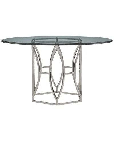 Bernhardt Argent Round Dining Table In Blue