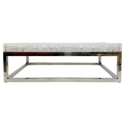 Pre-owned Bernhardt Artic Frame Solid Acrylic Ice Pattern Coffee Table On Stainless Steel In Gray