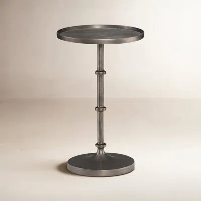 Bernhardt Ascot Tray Top Pedestal End Table In Gray
