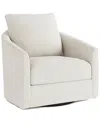 Bernhardt Astoria Fabric Swivel Chair In White