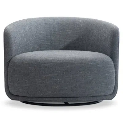 Bernhardt Astrid Fabric Swivel Chair In Blue