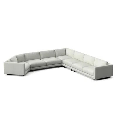 Bernhardt Avanni Patio Sectional With Sunbrella Cushions In Cream Linen 6032-002,matte Black