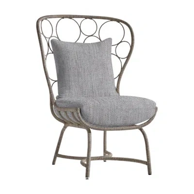 Bernhardt Avea Patio Chair With Cushions In Canvas Granite Sunbrella® Canvas