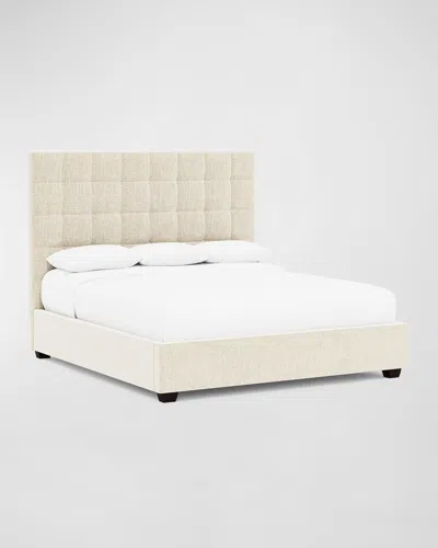 Bernhardt Avery Tufted King Bed In White/cream