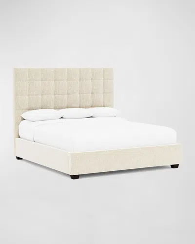 Bernhardt Avery Tufted Queen Bed In White/cream