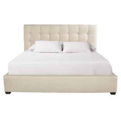 Bernhardt Avery Tufted Upholstered Panel Bed In Beige