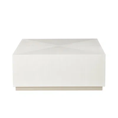 Bernhardt Axiom Block Coffee Table In Linear White