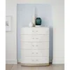 Bernhardt Axiom 5 Drawer Tall Chest Of Drawers In White/gray