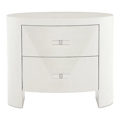 Bernhardt Axiom Oval Nightstand In White/gray