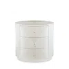 Bernhardt Axiom Round 3-drawer Side Table In Linear White