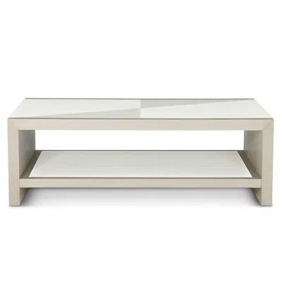 Bernhardt Axiom Sled Coffee Table With Storage In Linear White