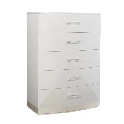 Bernhardt Axiom Tall 5 Drawer Chest In Linear Gray;linear White