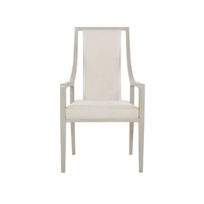 Bernhardt Axiom Upholstered Arm Chair In Ivory In Linear Gray