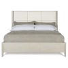 Bernhardt Axiom Upholstered Panel Bed With Wooden Footboard And Side Rails In Gray