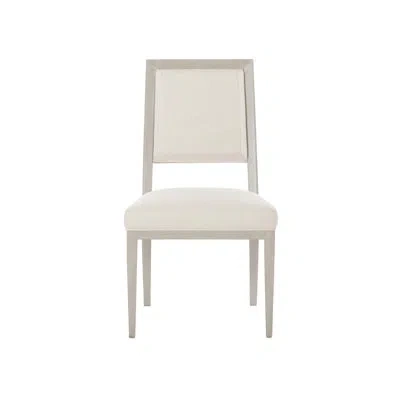 Bernhardt Axiom Upholstered Side Chair In Ivory In Linear Gray