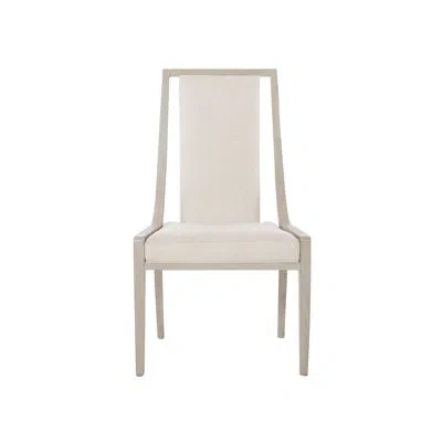 Bernhardt Axiom Upholstered Side Chair In Ivory In Linear Gray