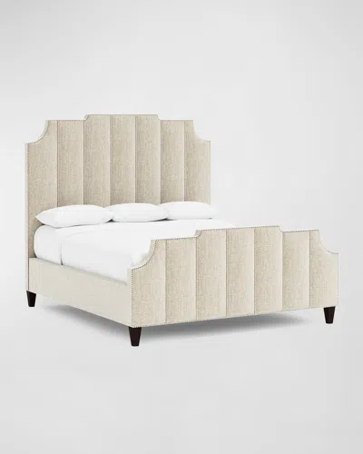Bernhardt Bayonne Channel-tufted King Bed In White/cream
