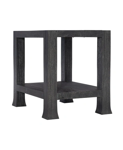 Bernhardt Berkely 27" Wood Side Table In Black Carbonized Suar Wood