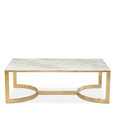 Bernhardt Blanchard Cocktail Table In Jazz White/polished Brass