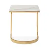 Bernhardt Blanchard End Table In Jazz White/polished Brass