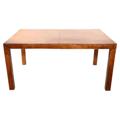 Pre-owned Bernhardt Burl Parsons Style Dining Table Flair By Milo Baughman For  In Brown