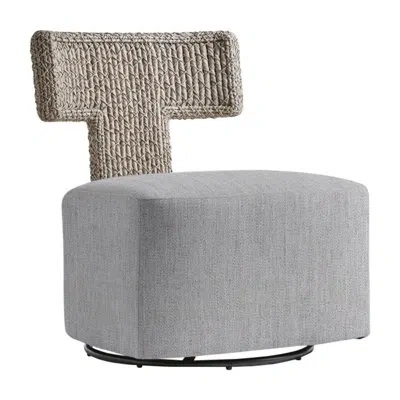 Bernhardt Cabo Swivel Patio Chair With Cushions In Canvas Granite Sunbrella® Canvas