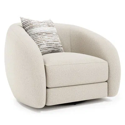 Bernhardt Cal117 Compliant 41.5'' Wide Swivel Barrel Chair In Cream