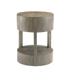 Bernhardt Calder Drum End Table With Storage In Rustic Gray