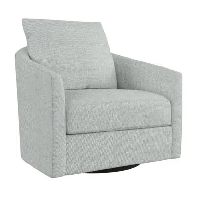 Bernhardt Camden Swivel Patio Chair With Cushions In Light Grey Linen 6032-010