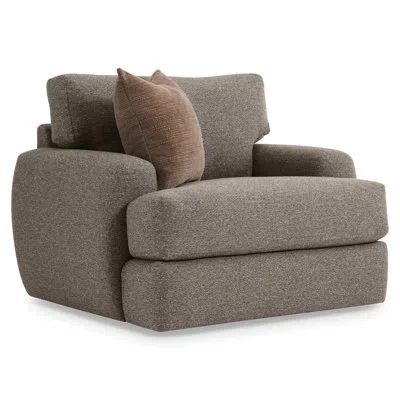 Bernhardt Cameron Fabric Swivel Chair In Clear