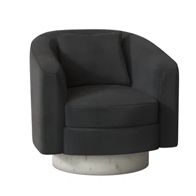 Bernhardt Camino 32" Wide Swivel Barrel Chair In Antique White,akiko Graphite Performance 5534-011