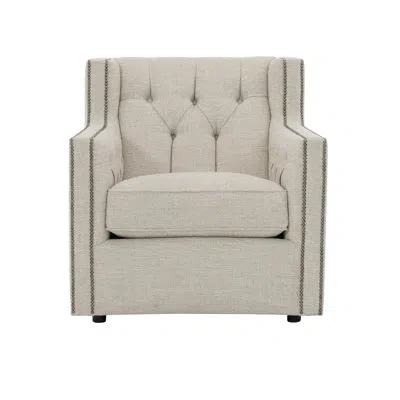 Bernhardt Candace 33.5" Wide Tufted Polyester Down Cushion Armchair In Beige