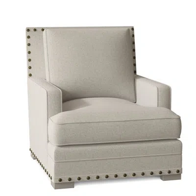 Bernhardt Cantor 34.5" W Sunbrella® Down Cushion Armchair In Cream Linen 1429-002,aged Gray