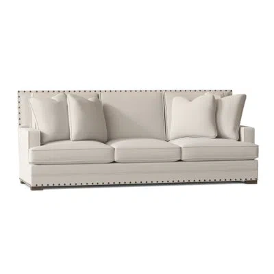 Bernhardt Cantor 94.5" Recessed Arm Sofa With Reversible Cushions In Cream Chenille 1345-002,aged Gray