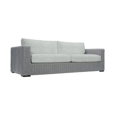 Bernhardt Capri Outdoor Metal Loveseat In Light Grey Linen 6032-010