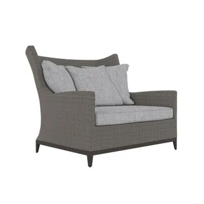 Bernhardt Captiva Patio Chair With Cushions In Canvas Granite Sunbrella® Canvas