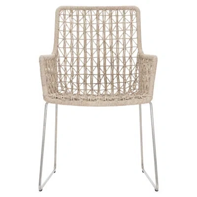 Bernhardt Carmel Patio Dining Arm Chair In Silver